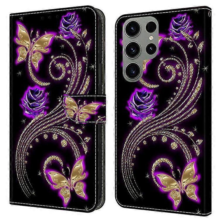 Compatible For Samsung Galaxy S24 Ultra Wallet Case PU Leather 3D Pattern Printing Stand Cover