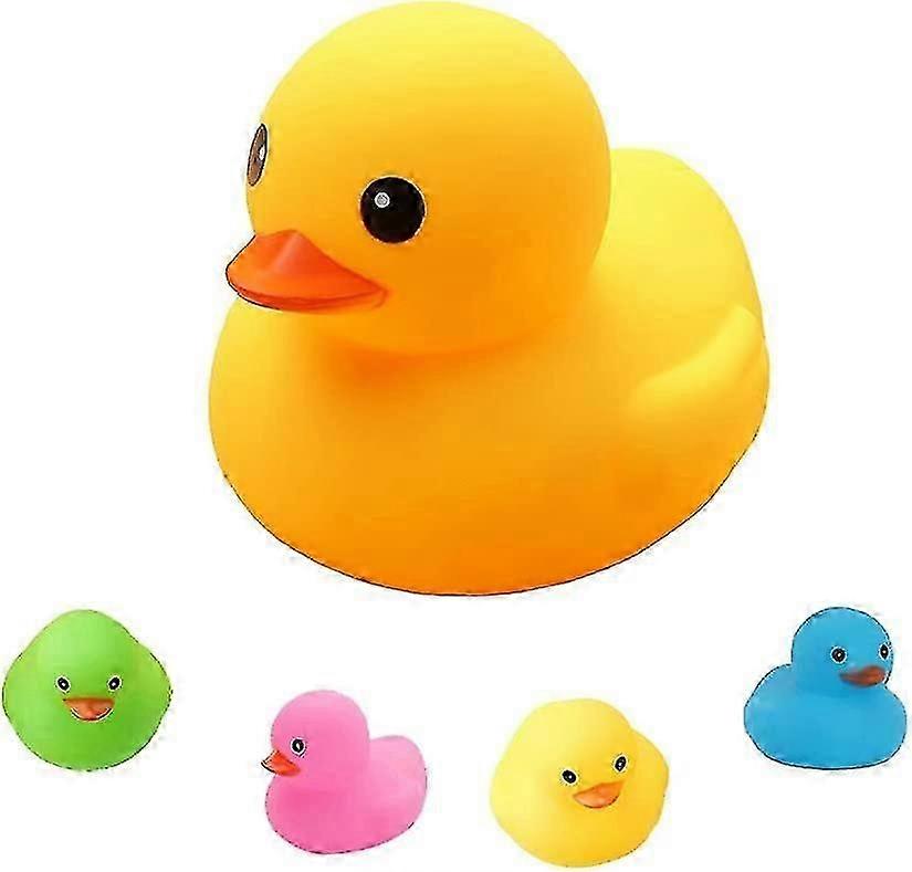 Kids Large Bath Duck Toys Squeak And Float Rubber Duckies Family With 1 Giant Edition