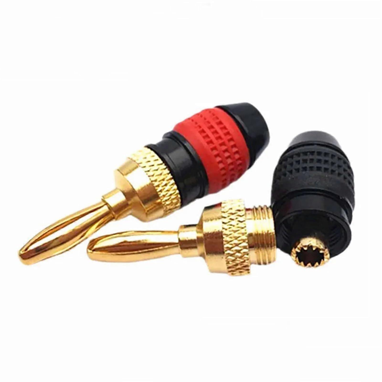 Banana Plugs for Speaker Wire - Gold-Plated Audio Connectors, 4/12/50 Pack Compatible with Amplifiers and Speakers