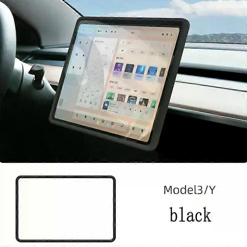 Car Trim compatible for Tesla Model Y Model 3 Silicone Protective Trim Cover Accessories Central Control Navigation Screen Protector Frame