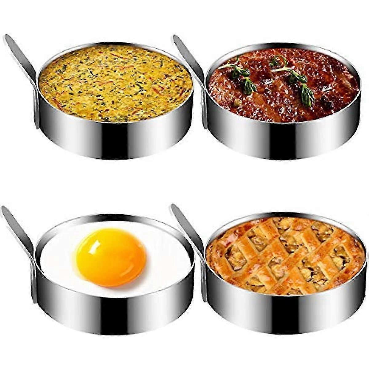 قالب البيض Kmeivol الفولاذ المقاوم للصدأ حلقات البيض غير stickegg الكعك قوالب دائم دائرة معدنية حلقة البيضلطهي البيض المقلي البيض دوائر البيض لشواية البيض سان