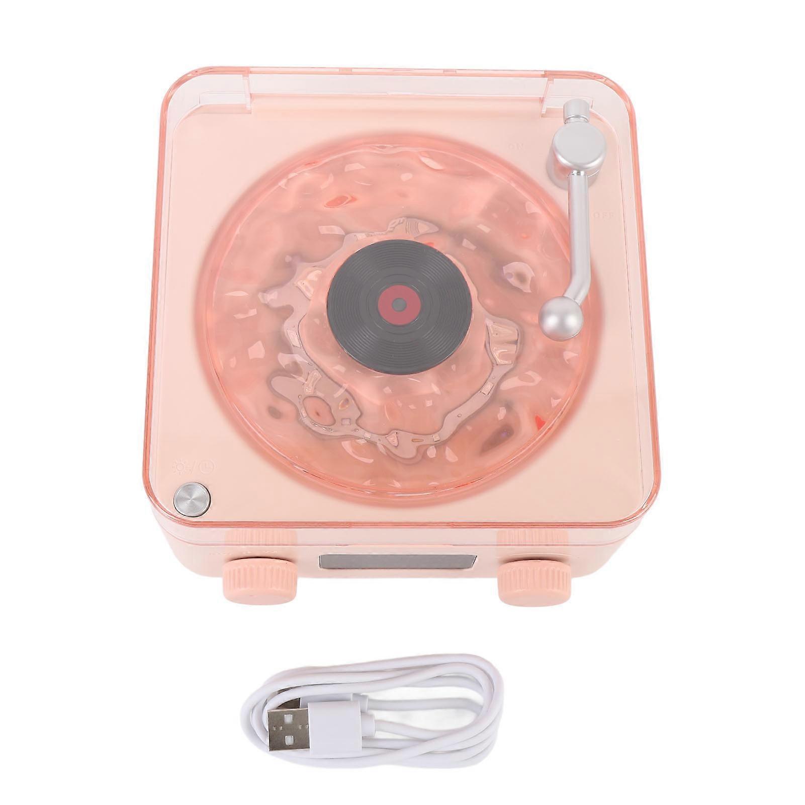 Record Player Bluetooth Speaker 4 Modes Adjustable Lighting and Time Vintage Record Model Speaker