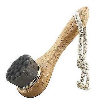 Facial Brush Soft Natural Bristle Exfoliating Skin Cleansing Cleanser With Wooden Handle