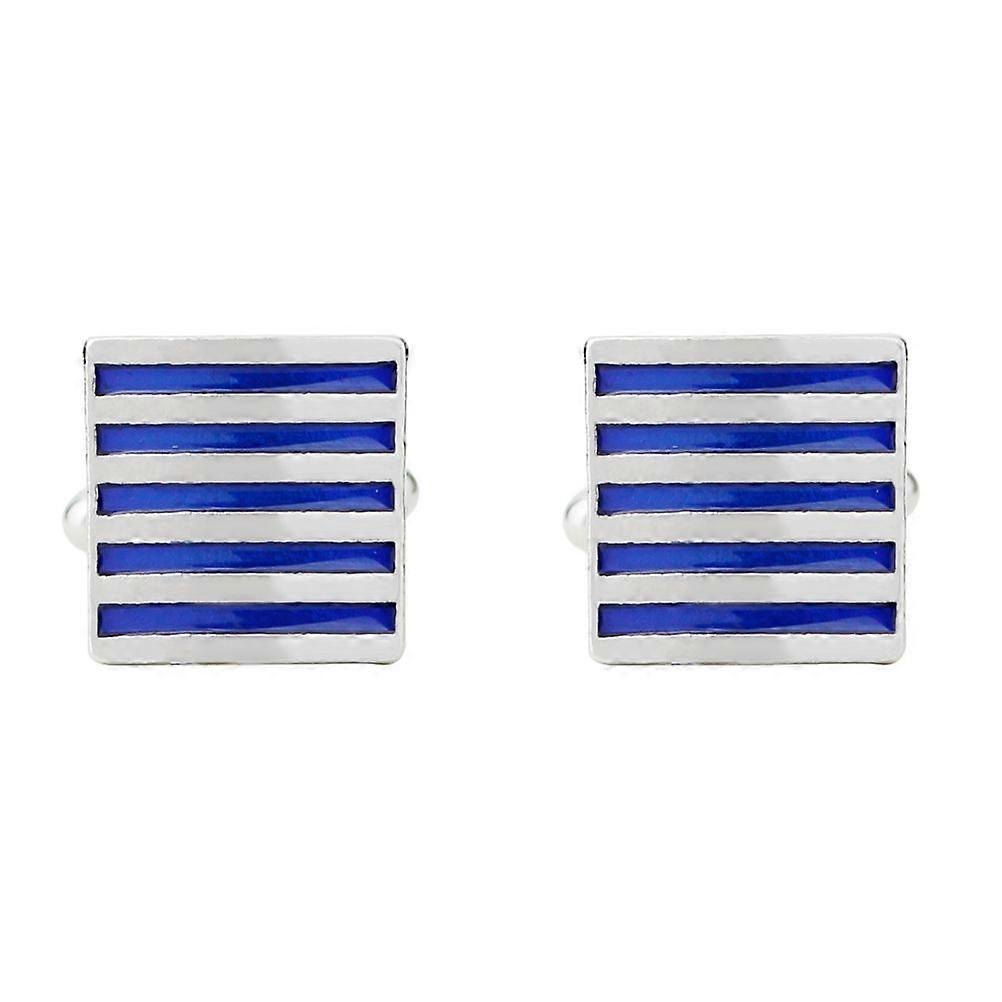 1 Paar Silber Blau Gestreifte Business Hemd Ärmel Nagel Manschettenknöpfe im französischen Stil für Männer