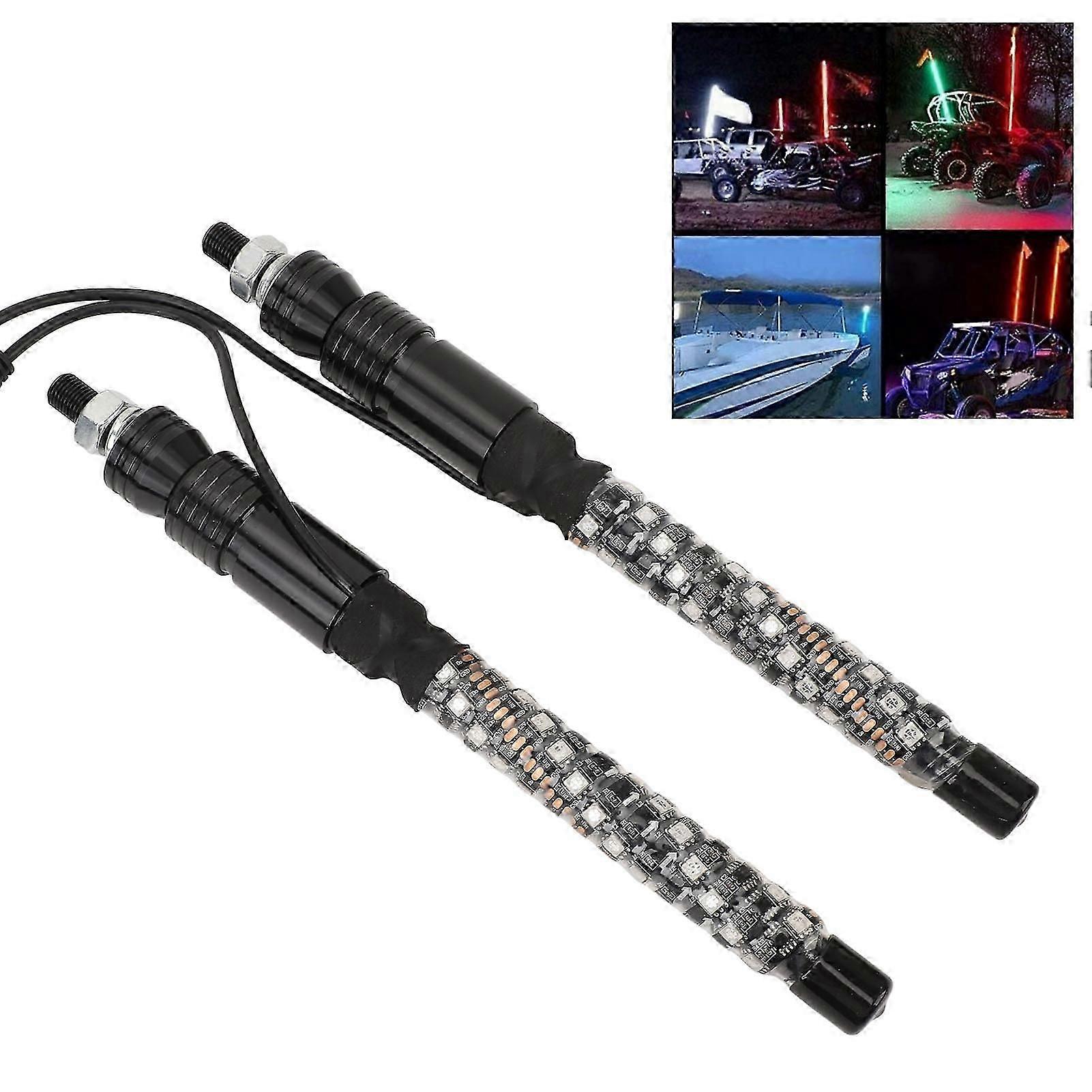 1ft LED Whip Light 20 Colors Waterproof Overload Remote Control Flagpole Antenna Whips Lamp 12 to 24V LED Whip Light