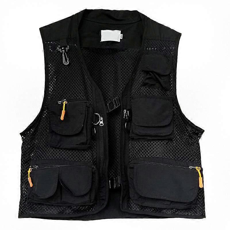 Men's Outdoor Utility Vest with Multiple Pockets for Hiking Fishing Camping