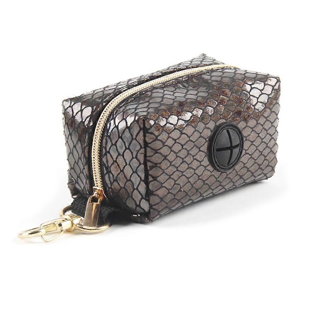 Pet Waste Bag Dispenser Dog Poop Bag Holder with Hook for Leashes Snake Print Accessory for Walking Running with Dogs