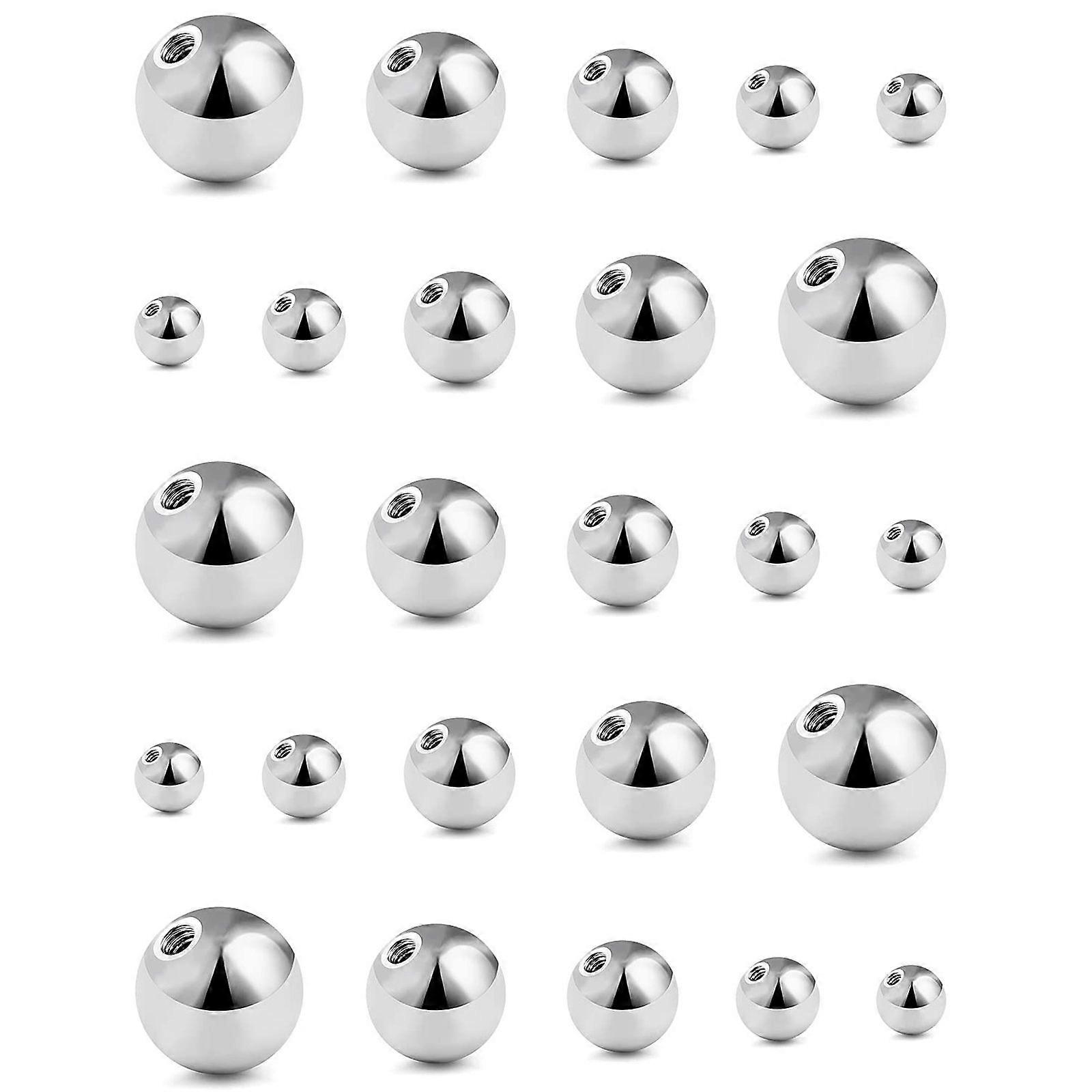 25Pieces Alloy Balls Replacement Piercing Part Piercing Supplies for Body Jewelry Piercing Parts in Multiple Sizes