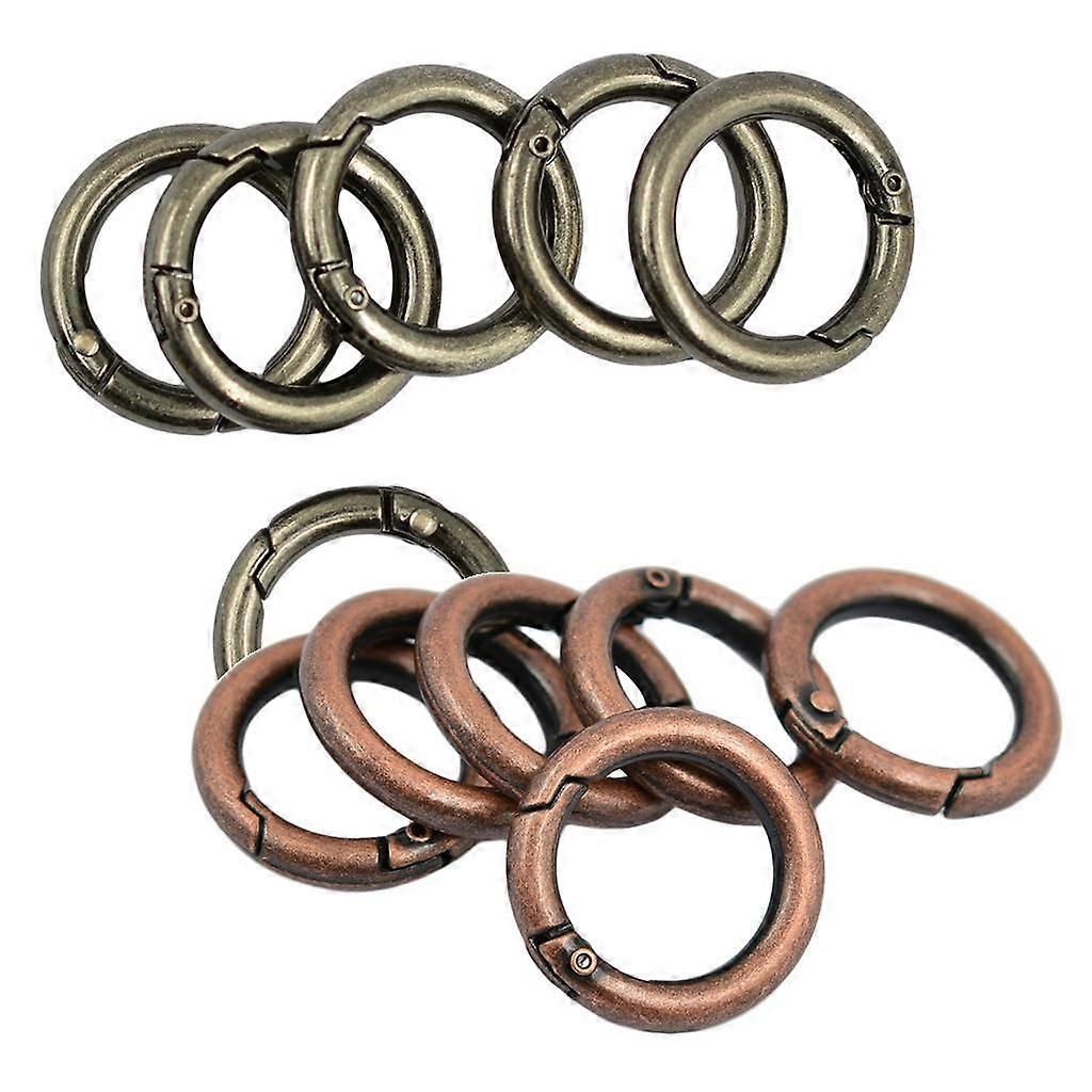 12Pcs DIY Mini Circle Round Carabiner Spring Snap Clip Hooks Keychain Hiking