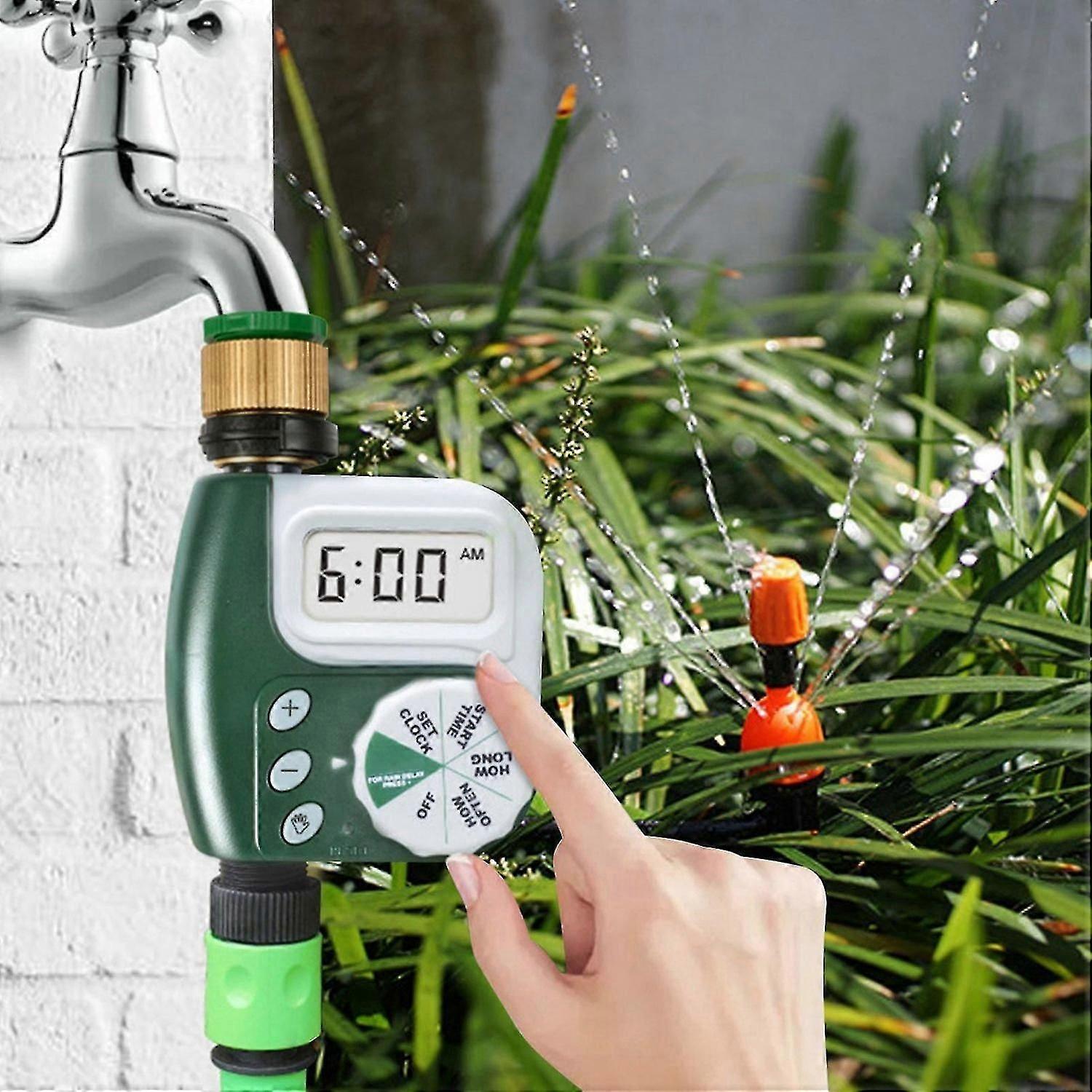 Automatic Water Timer Garden Irrigation Filter Connection Programmable Schedule Clock On & Off Garde
