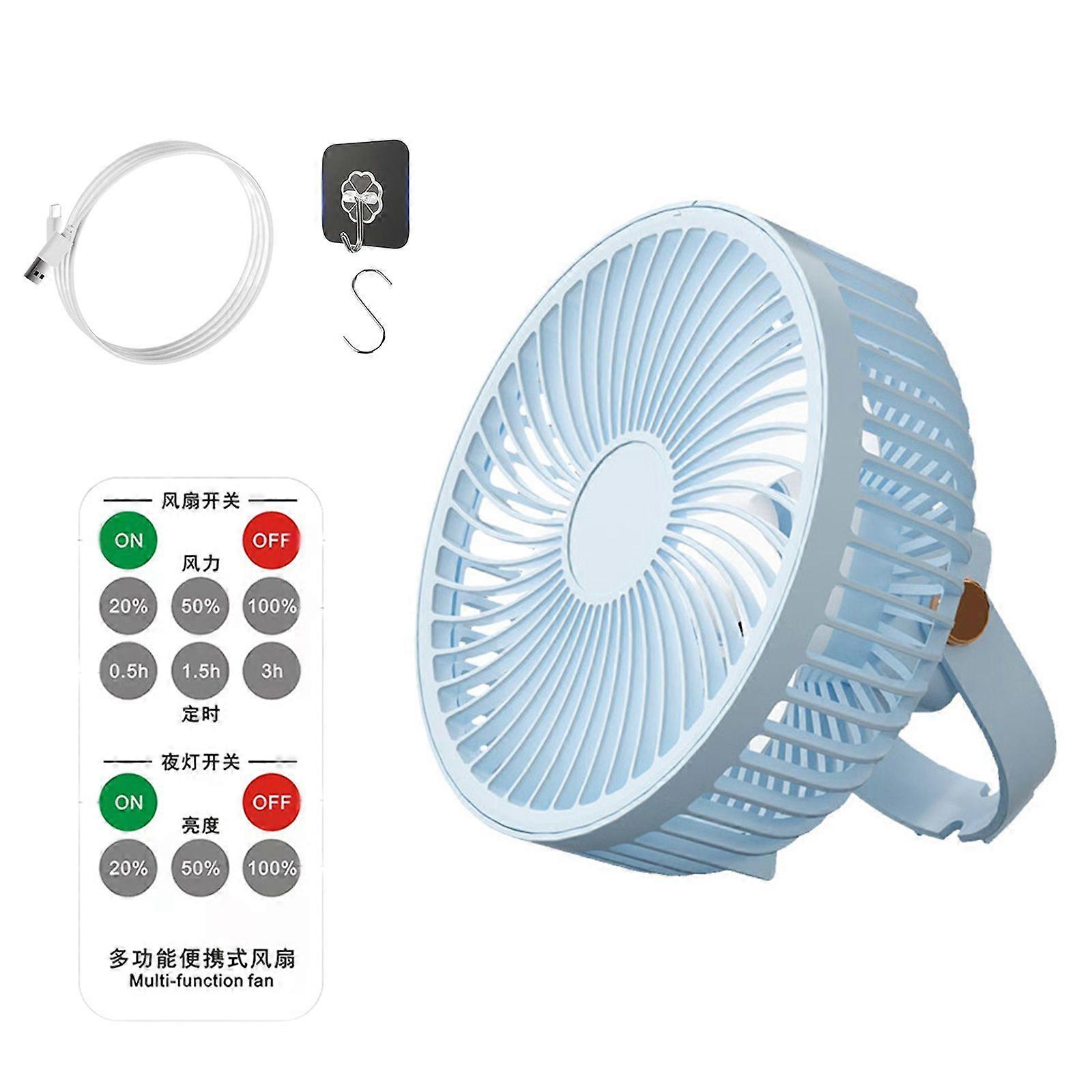 6.9'' Ceiling Fan with Remote Control Timing Light Hook 2000mAh Rechargeable