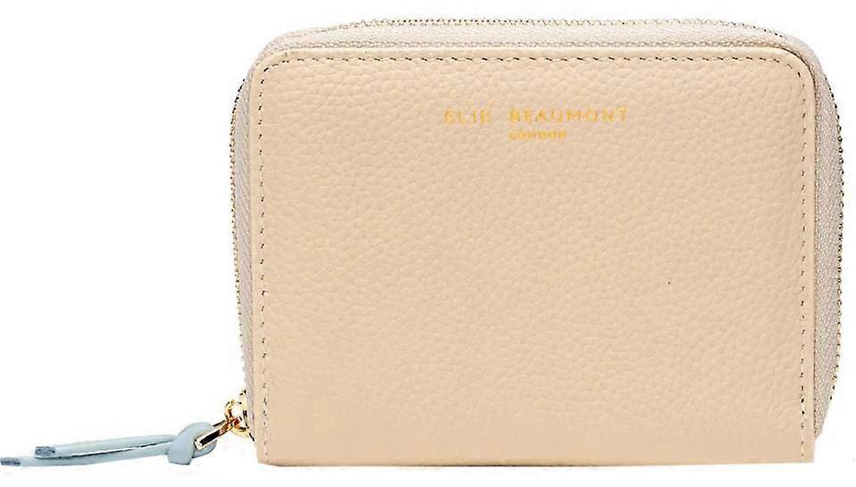Elie Beaumont Zipper Purse - Stone Beige/Blue