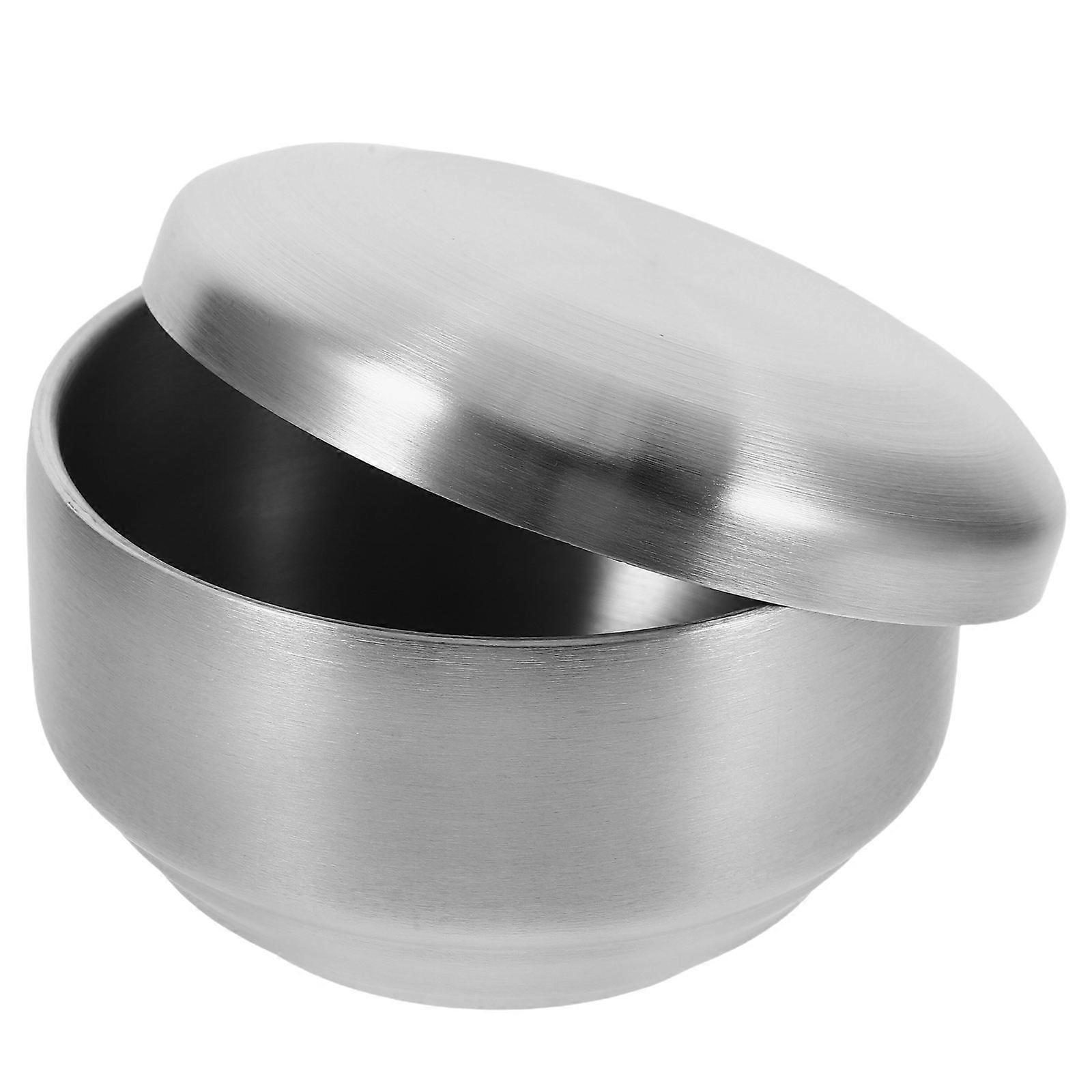 Stainless Steel Shaving Bowl with Lid – Durable, Reusable, Easy to Clean, Elegant Bathroom Accessory for Men