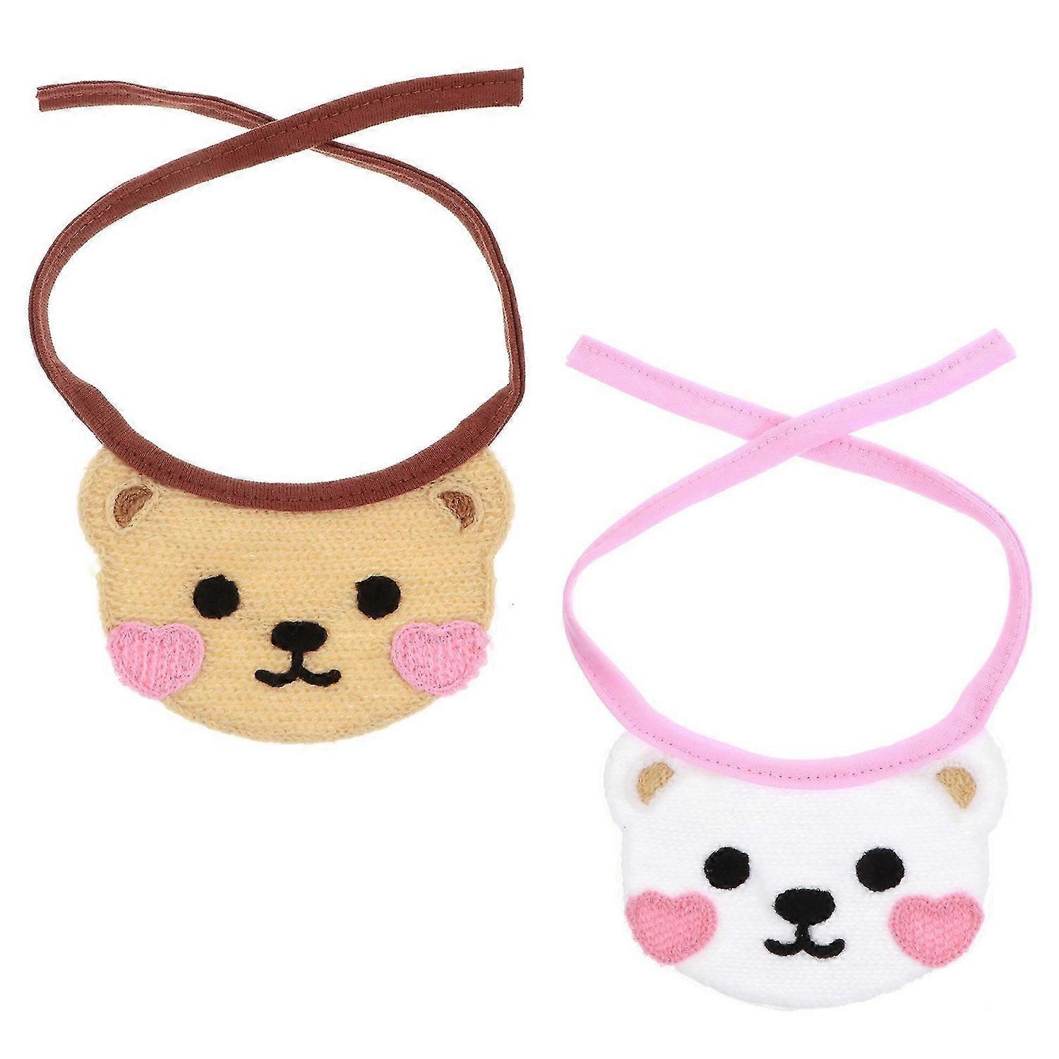 2 Pcs Small Cat Collar Puppy Neckerchief Cat Scarfs Puppy Bandanas Cat Nativity Decor