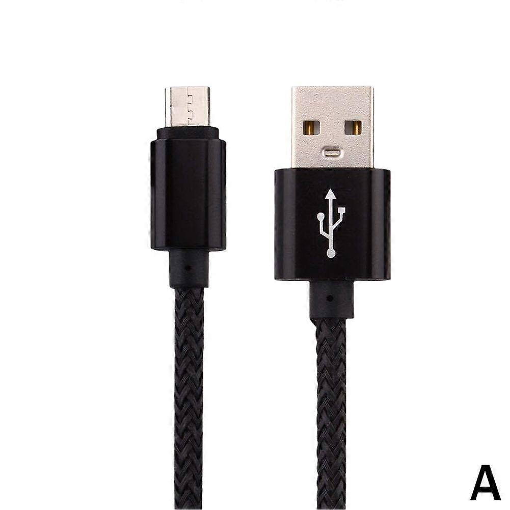 Black (A)$Fast charging data hemp rope nylon braided data cable suitable for TYPE Android twisted fast charging data cable 2A