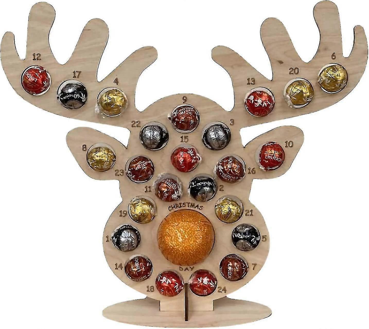 Christmas Party Wooden Advent Calendar with Chocolate Frame for Decoration and Gift Giving