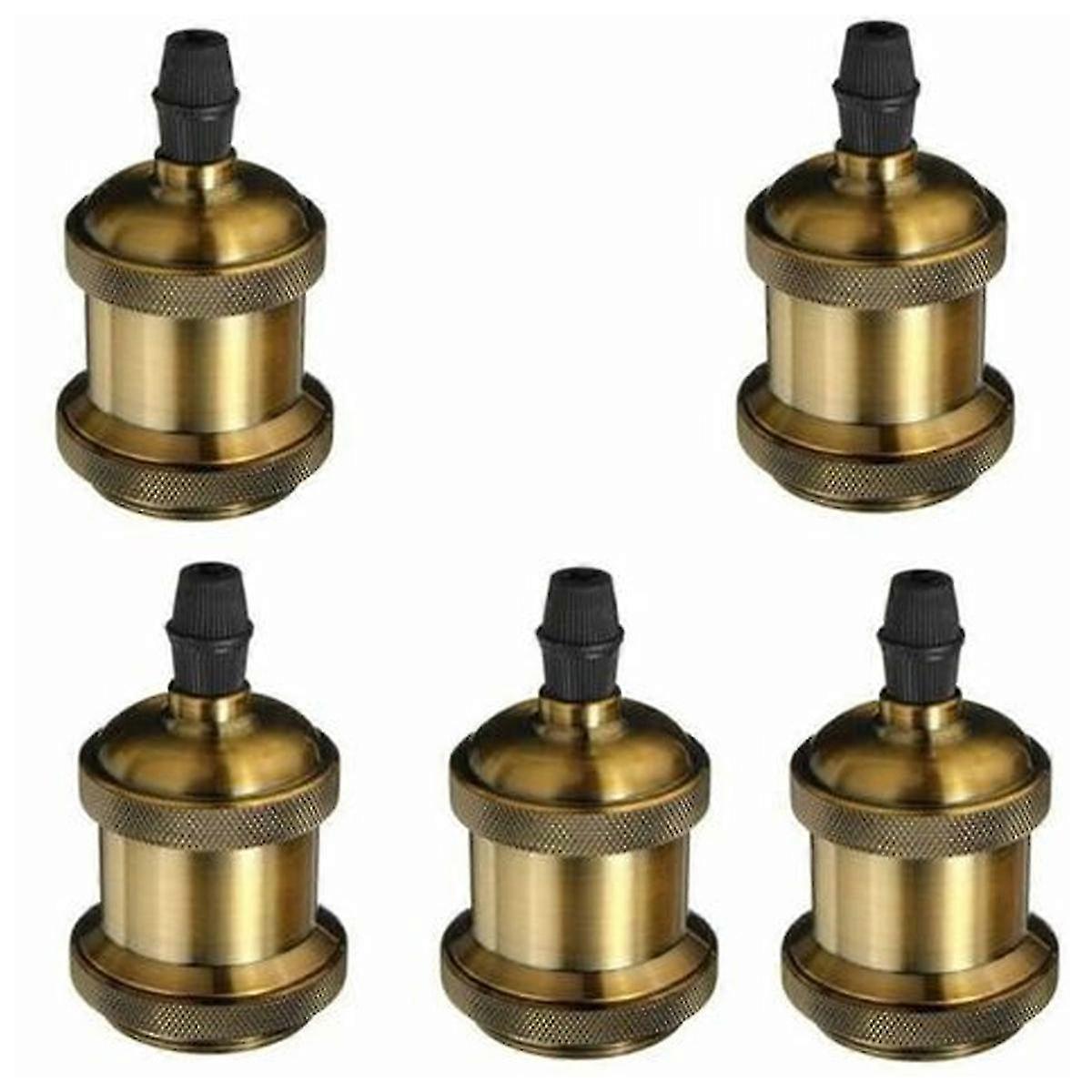 5 Pack Vintage E27 Edison Socket Retro Lamp Adapter Copper Wireless 110-240V