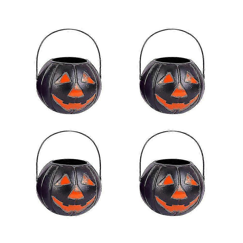 4pcs Halloween Decorative Pumpkin Lanterns for Parties, Portable Pumpkin Barrels without Light Source, Suitable for Any Occasion