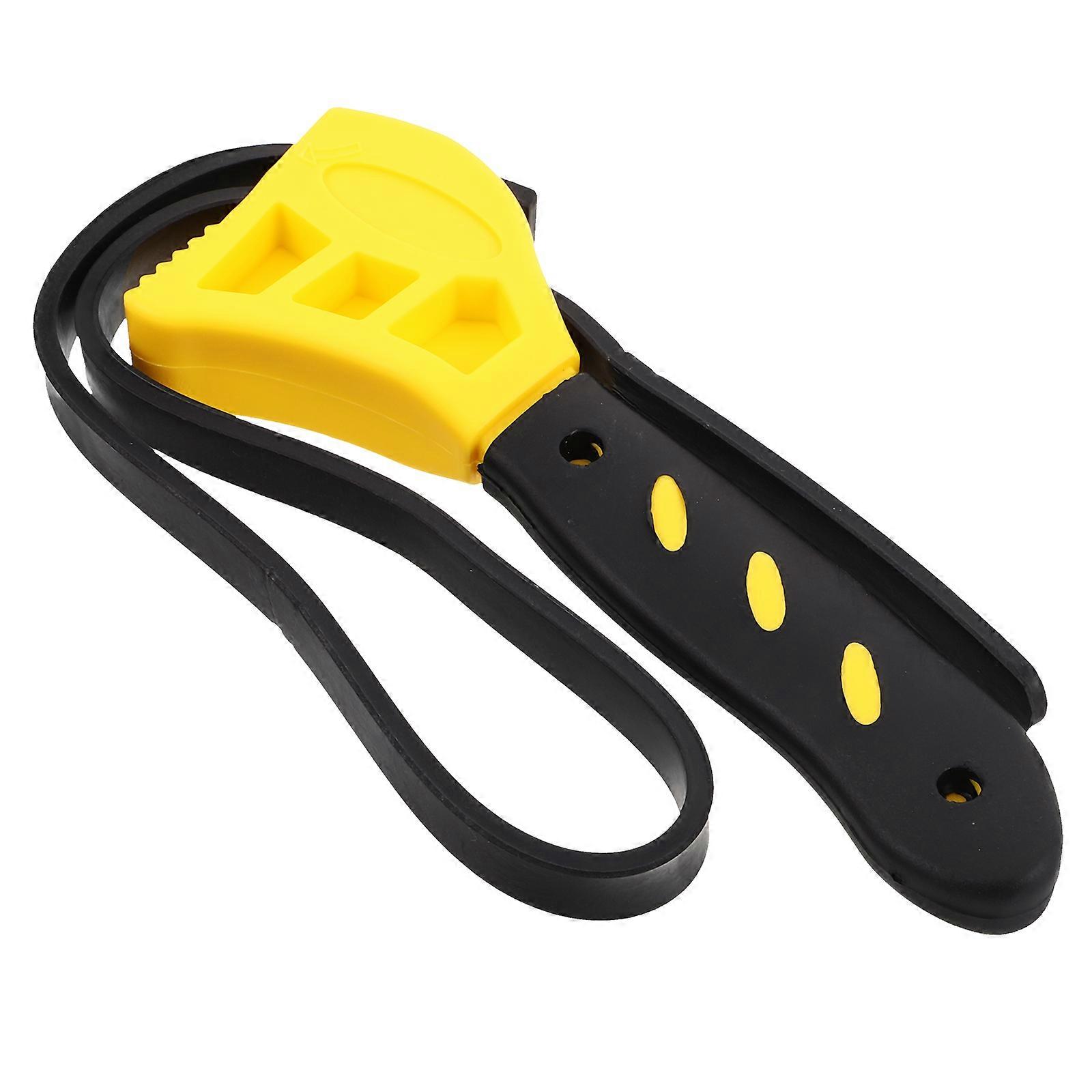 Adjustable Portable Bottle Opener Wrench Jar Gripper Durable Yellow Tool for Home Camping Use Cap Compatible