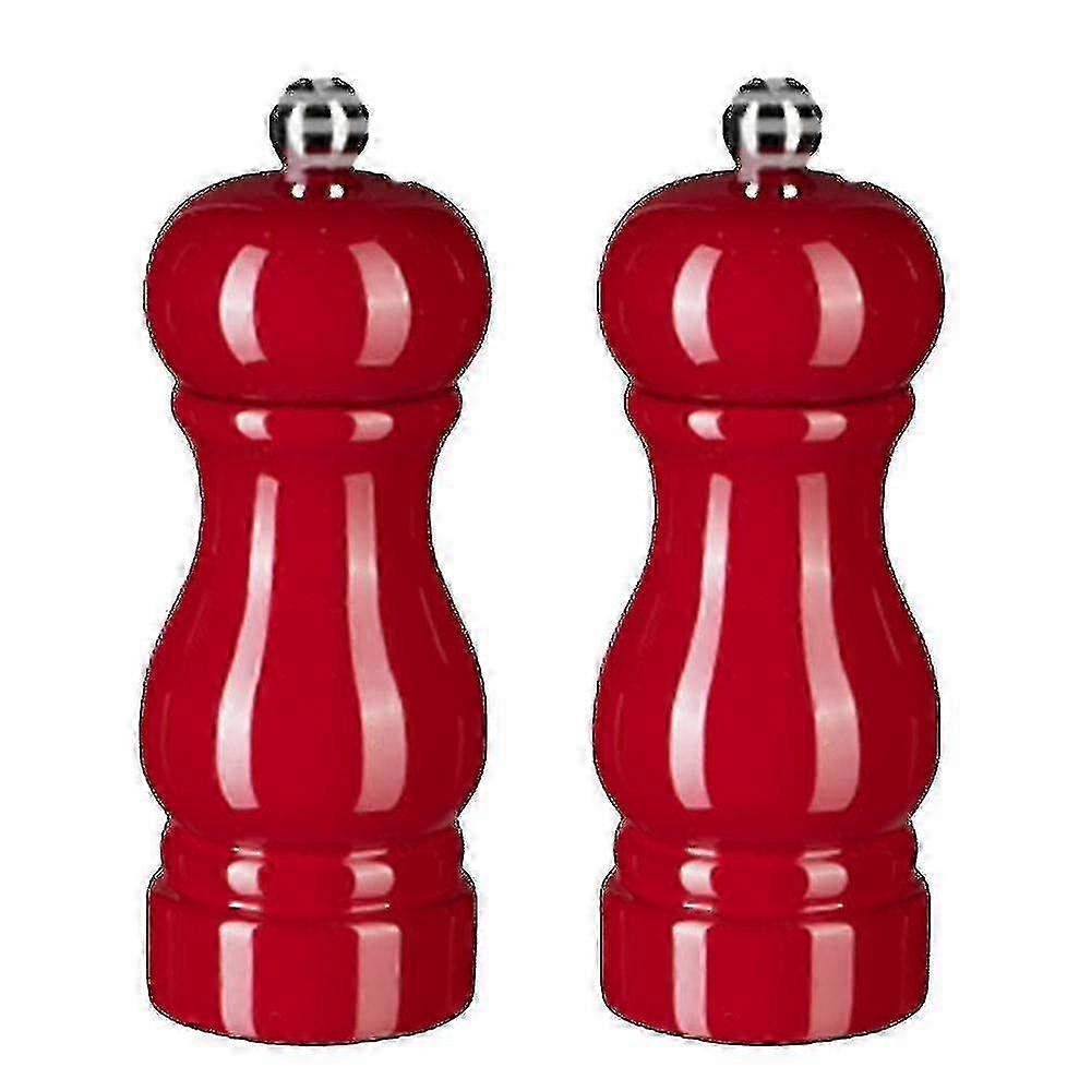 Manuaalinen suola- ja pippurimyllysarja - säädettävä karkeus, uudelleentäytettävät maustemyllyt - punainen - 5 tuumaa