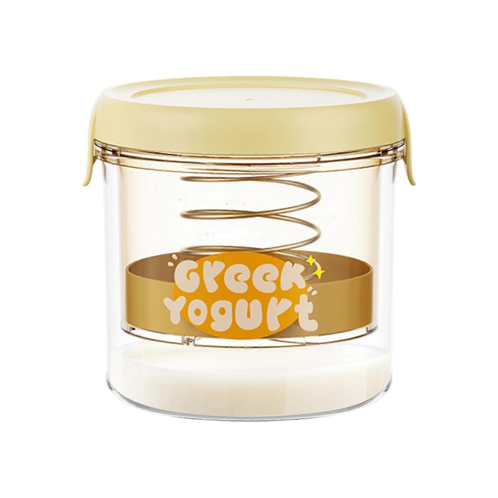 Yogurt tester with lid  Mesh yogurt filter, sturdy yogurt tool  Stainless steel springs for homemade yogurt, cheese and soy milk, Yellow