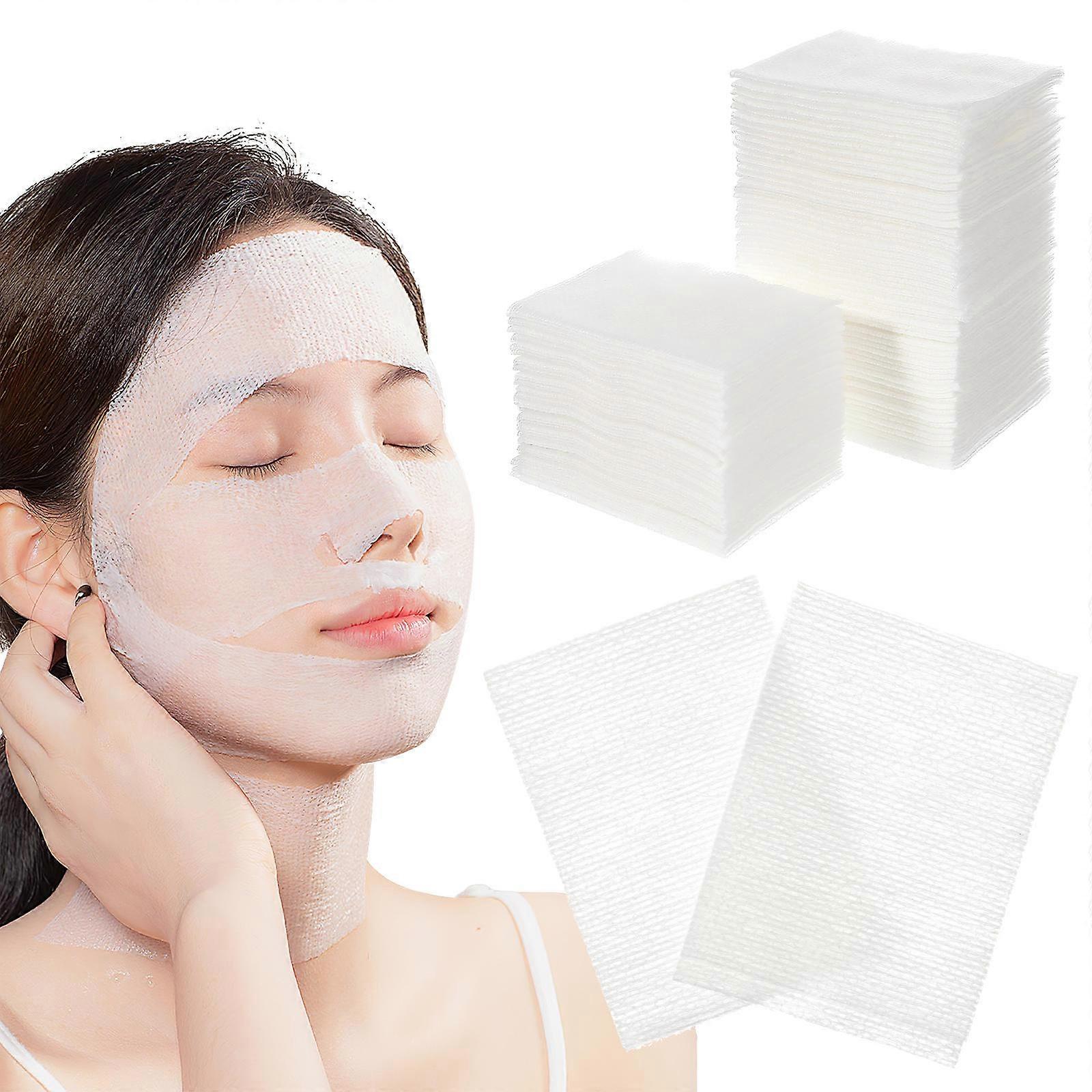 2 Pack Stretchable Cotton Makeup Pads, Soft Facial Remover Pads for Toner, Cleansing, Multi Use, Skin Friendly Makeup Removal and Facial Mask