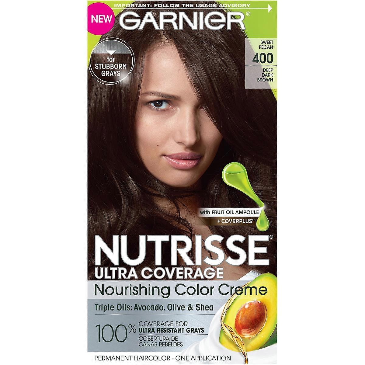 Garnier Nutrisse Ultra Coverage 100 % gråttäckning permanent hårfärg, 400 Djup mörkbrun