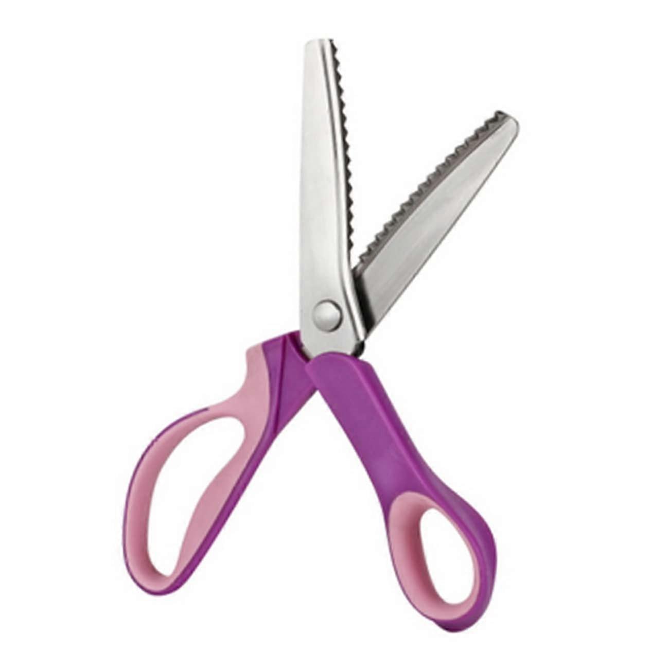 Dressmaking Scissors Heavy Duty Pinking Scissors Stainless Steel Clothes Scissors with Triangular Teeth Design 8 Inch