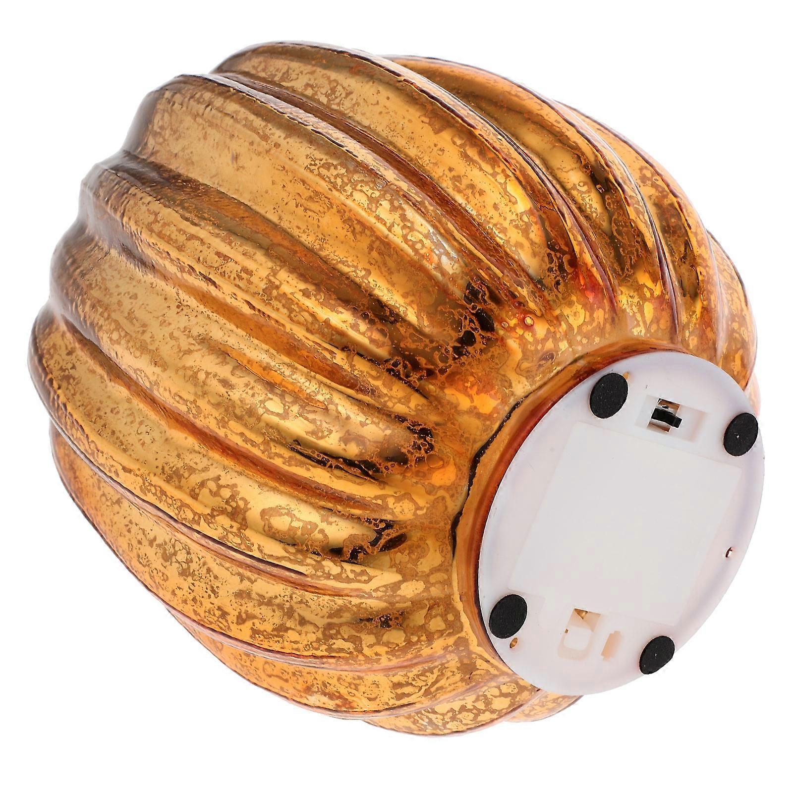 مصباح اليقطين الذهبي LED الهالوين ، ضوء زجاجي مزخرف يعمل بالبطارية لأجواء الحفلات ، تصميم مصقول إبداعي ، هدية فريدة من نوعها للخدعة أو