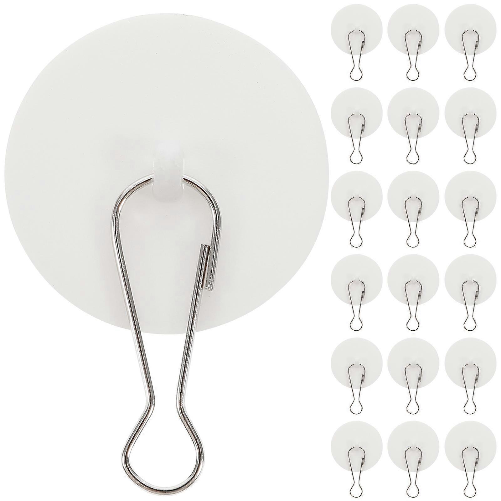 Self-Adhesive Ceiling Hooks for Hanging Square Base Curved Hook No Drill 50Sets
