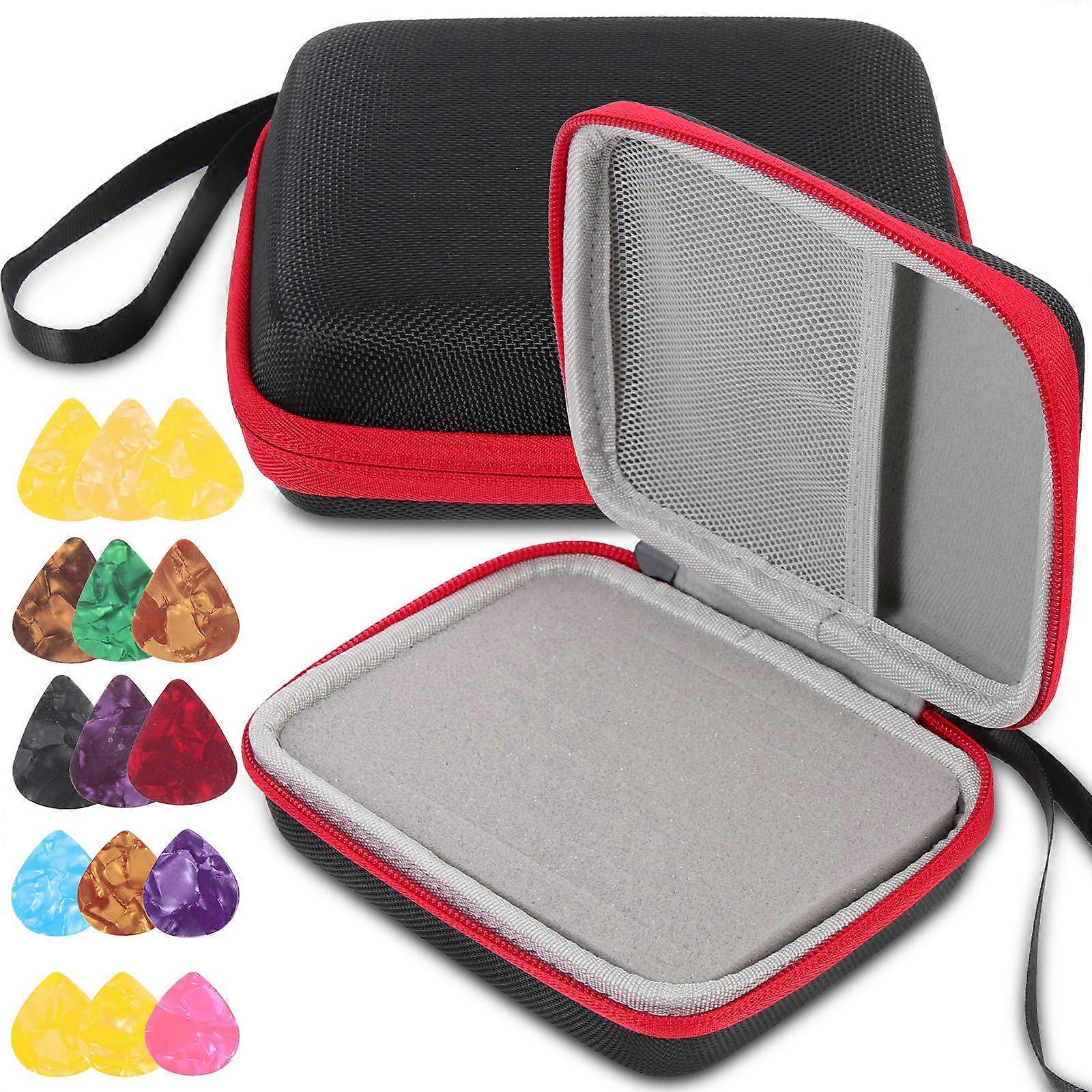 Guitar Pick Storage Container Compact Design for Music Practice Red 1 Set