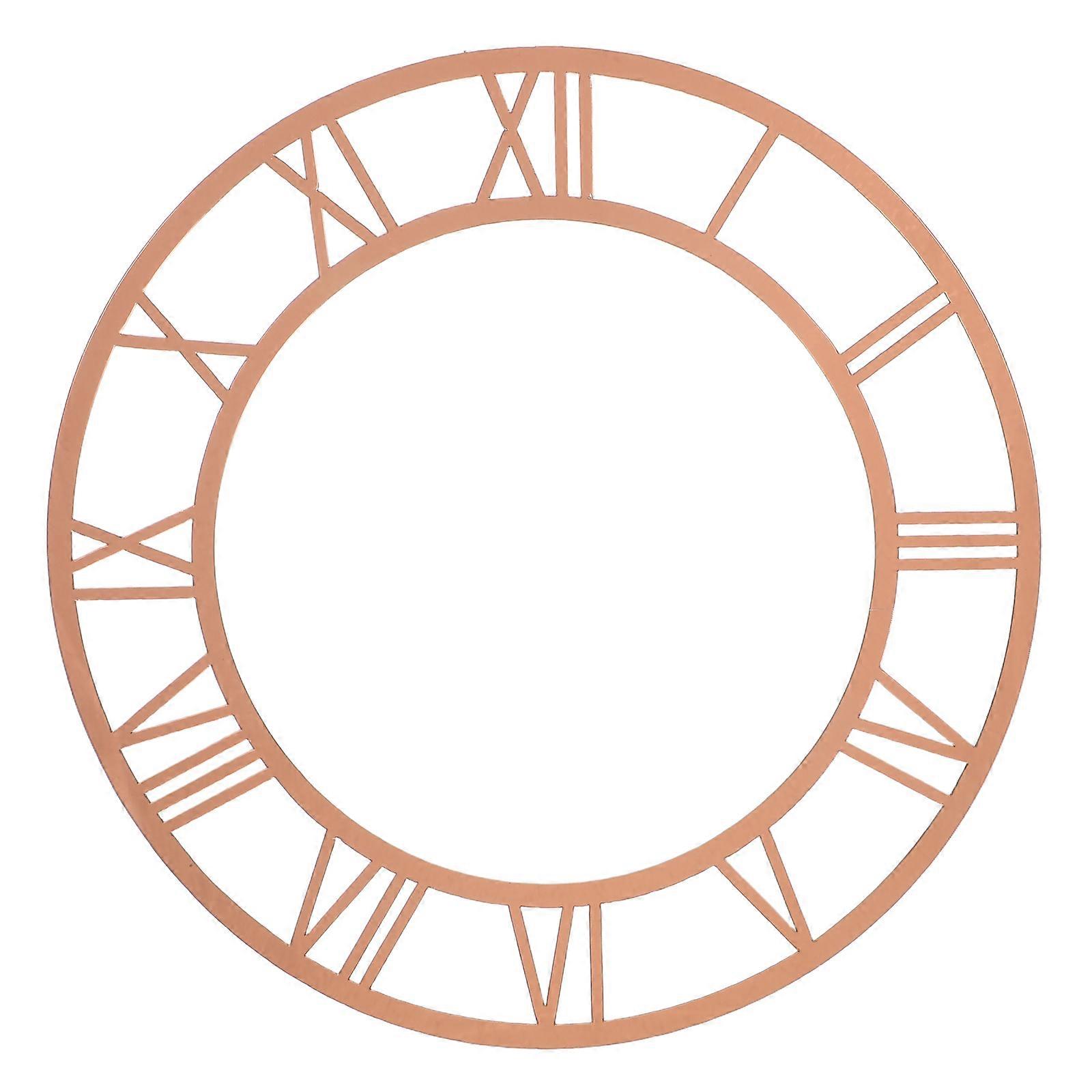 Modern Acrylic Mirror Clock Dial with Roman Numerals – Light Brown Decorative Wall Sticker for DIY Clock Making, Suitable for Living Room and Hotel