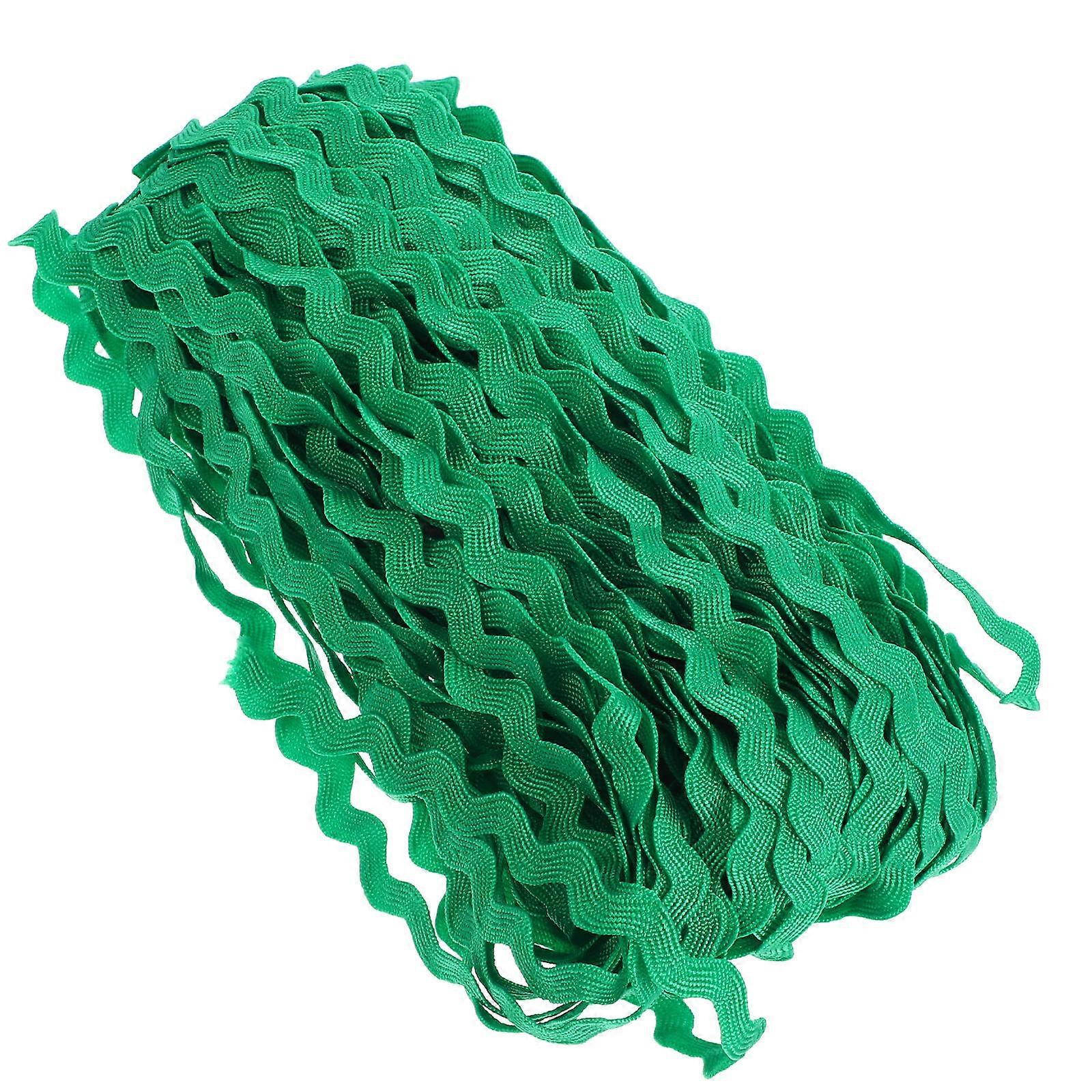 Lace Trim Polyester Ribbon For Clothes Accessory Sewing Trim Embellishment Lace Ribbon Wavy Edge Elegant Design Green 2560.00X0.50X0.05CM 1 Roll