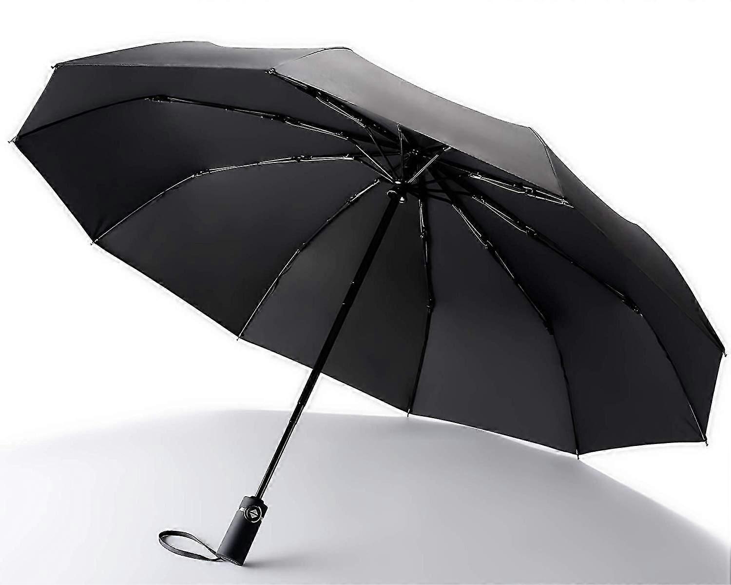 Compact Umbrella Windproof Travel Folding Umbrellas, Coated Fast-Drying, Auto Open Close Foldable