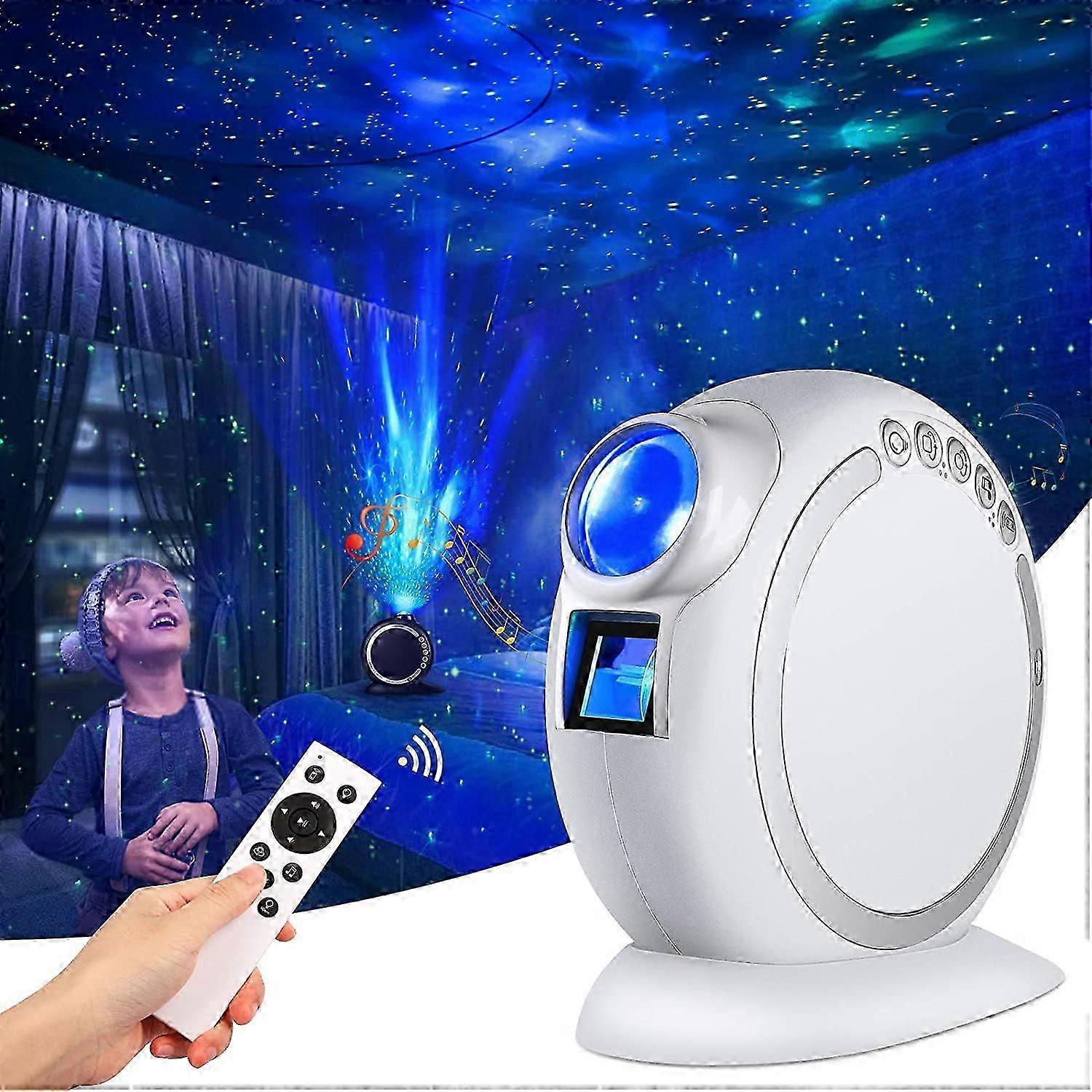 Smart Star Projector Light Starry Dream Rotating Light Bluetooth Music Light Creative Remote Control Night Light White
