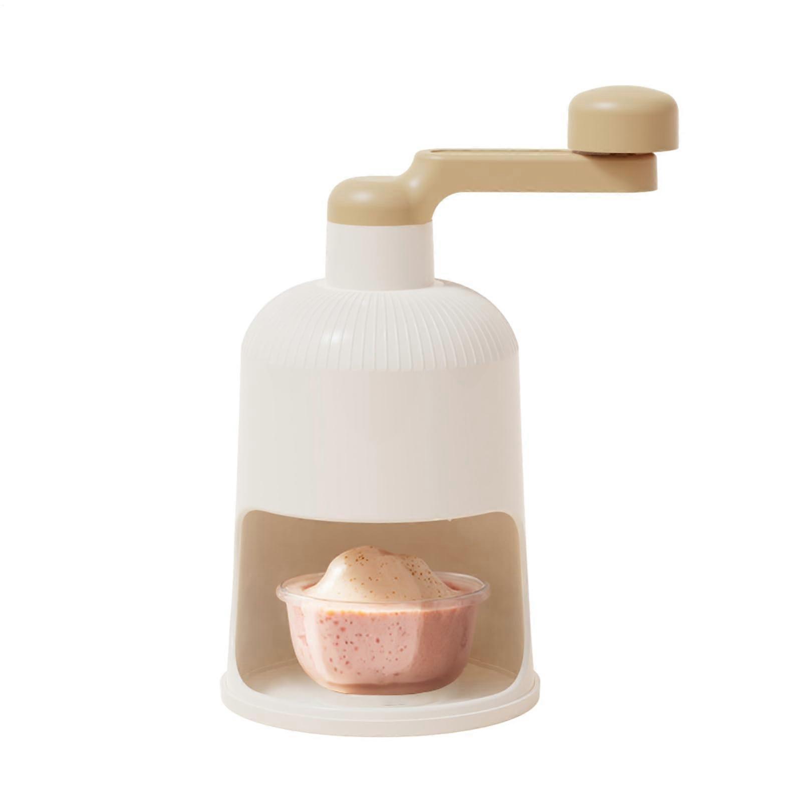 Handheld Ice Crusher Machine Maker for Snow Cones, Ideal for Kitchen Beige