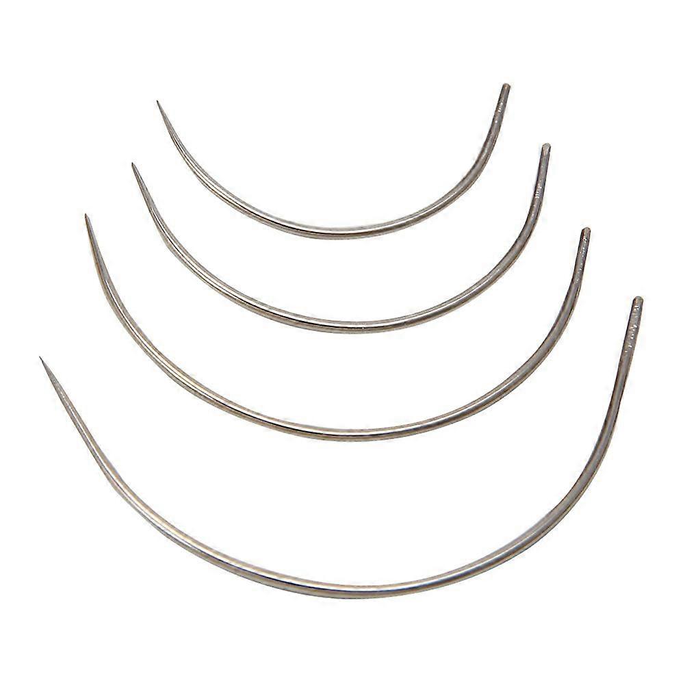 Curved Hand Sewing Needles Set for Upholstery Repair and Quilting - 4pcs Woven Carpet Needles, Medium Size, Durable Material