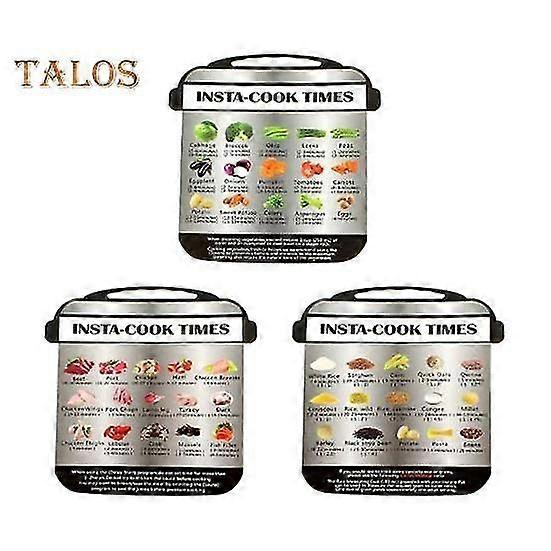 3Pcs/Set Fryer Reference Chart Wide Application Portable Exquisite Attractive Instant Usage Multipurpose Fryer Guide Sheet