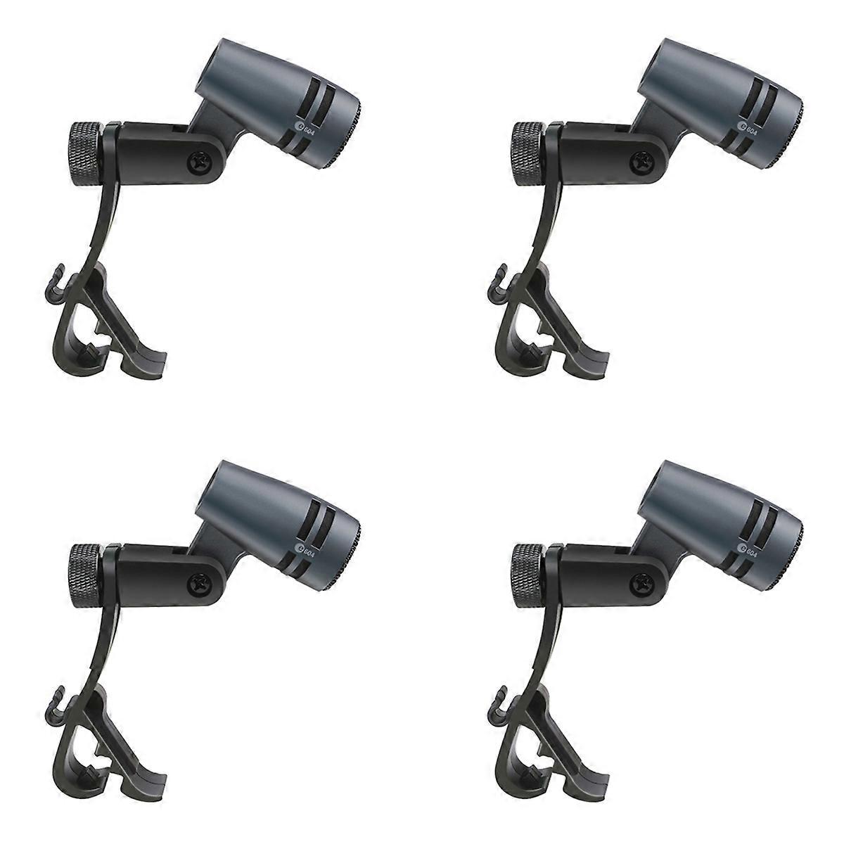 4X E604 Wired Dynamic Microphone Cardioid Instrument Drum Microphone with Clip Arm Mount Suitable fo