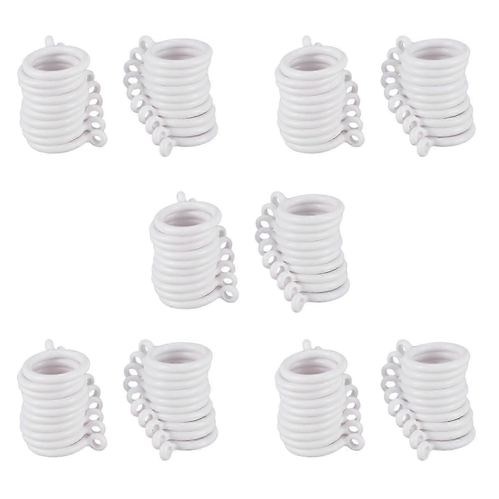 100x White 25mm Inner Plastic Curtain Rings
