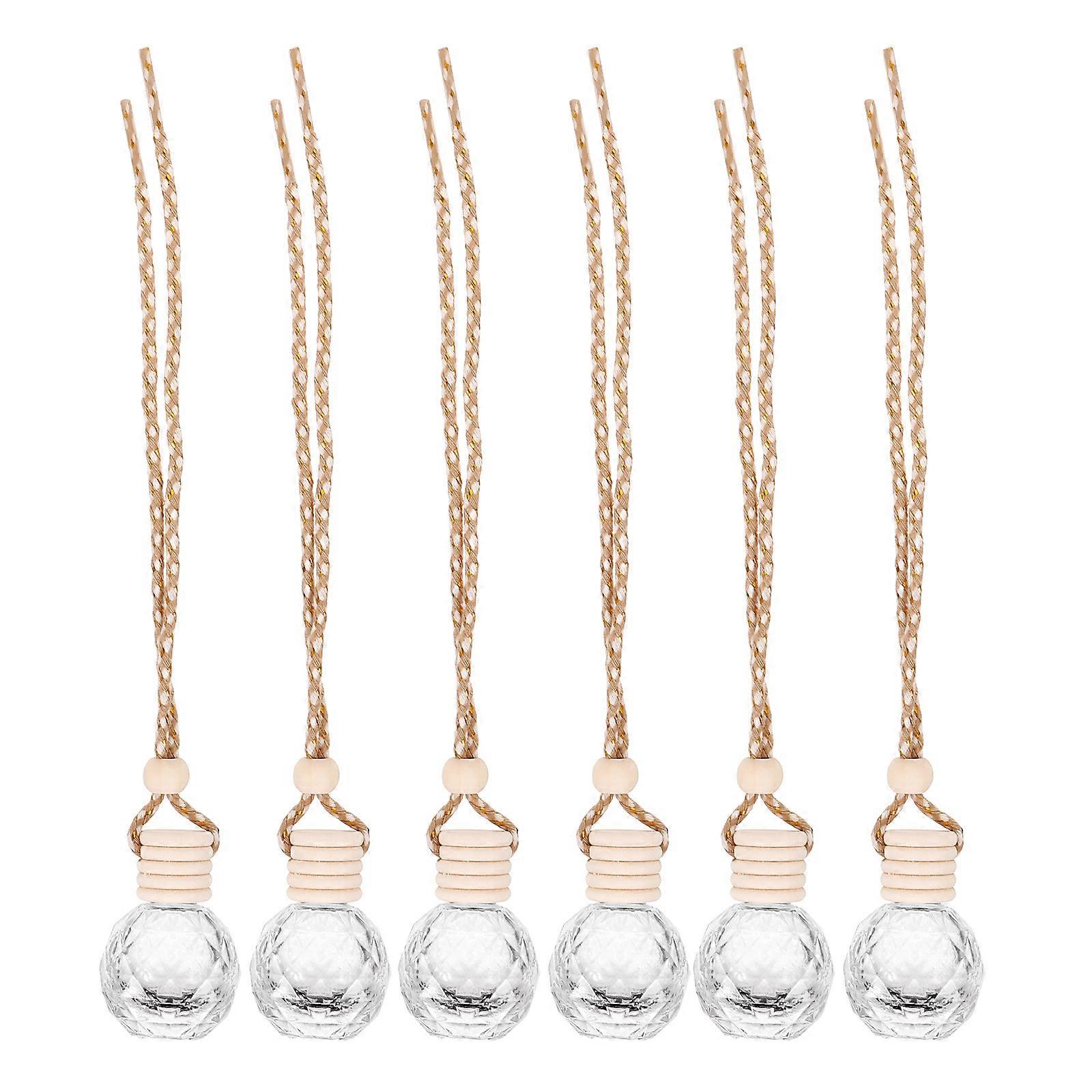 Hanging Small Perfume Bottle Car Hanging Oil Diffusers Refillable Air Freshener Pendant Car Use 10ML Capacity Freshening 6Pcs