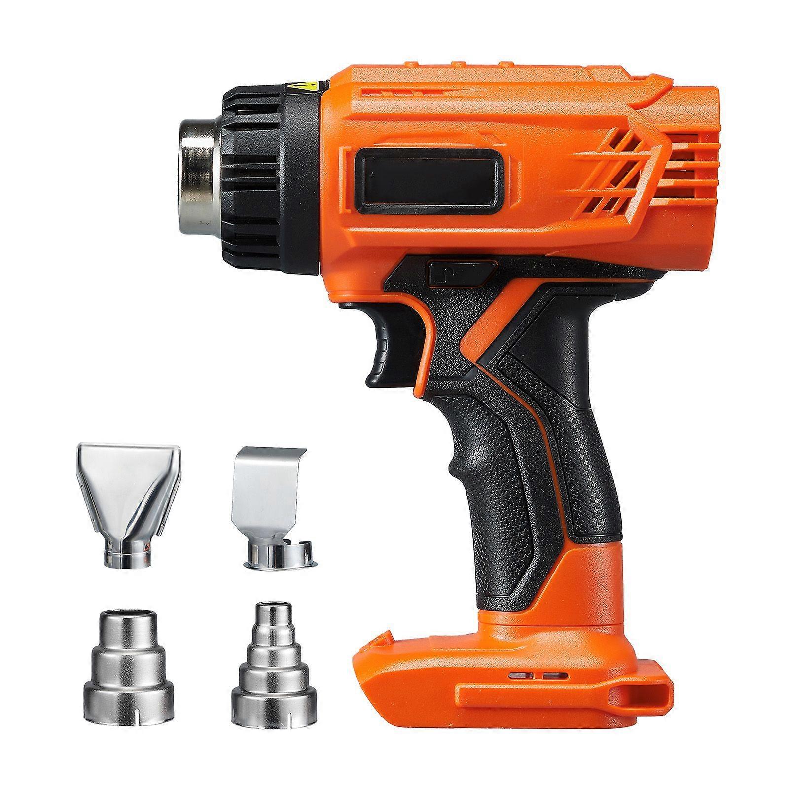Cordless Heat Gun, Hot Air Gun Compatible with DEWALT 20V Lithium Batteries with LED Light, Multi-Level Temp & 4 Nozzles