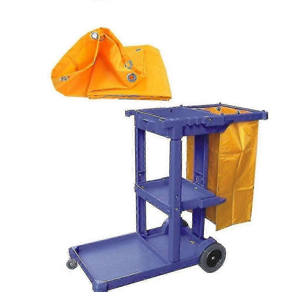 Outil de nettoyage de chariot de conciergerie Sac de rangement de chariot imperméable à l’eau Jaune 40x28x69cm