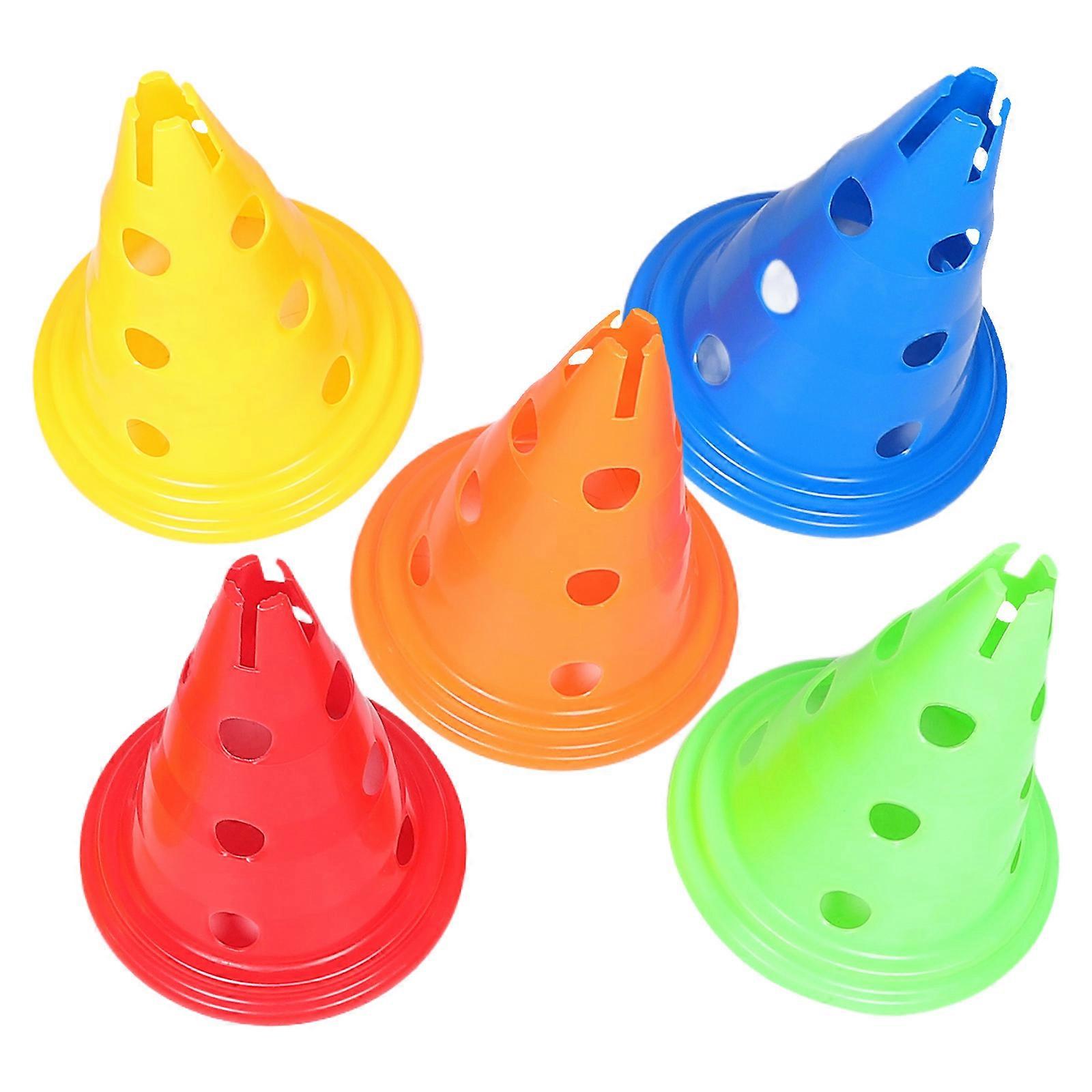 Here's a well structured product description for your **5pcs Agility Training Cones**:
### **5 Pack Agility Training Cones – Lightweight Plastic