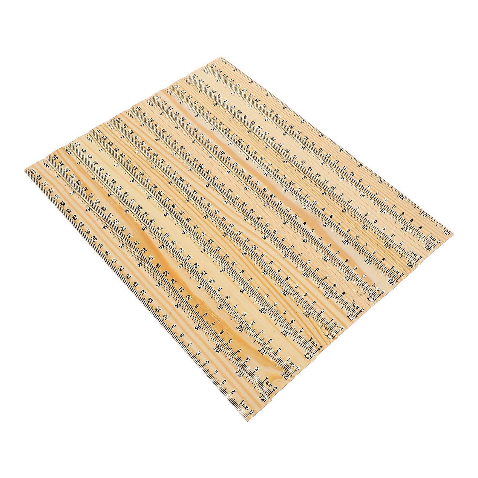 Multifunctional Ruler Wood Ruler Tailors Cutting High Precision Clear Markings 10Pack