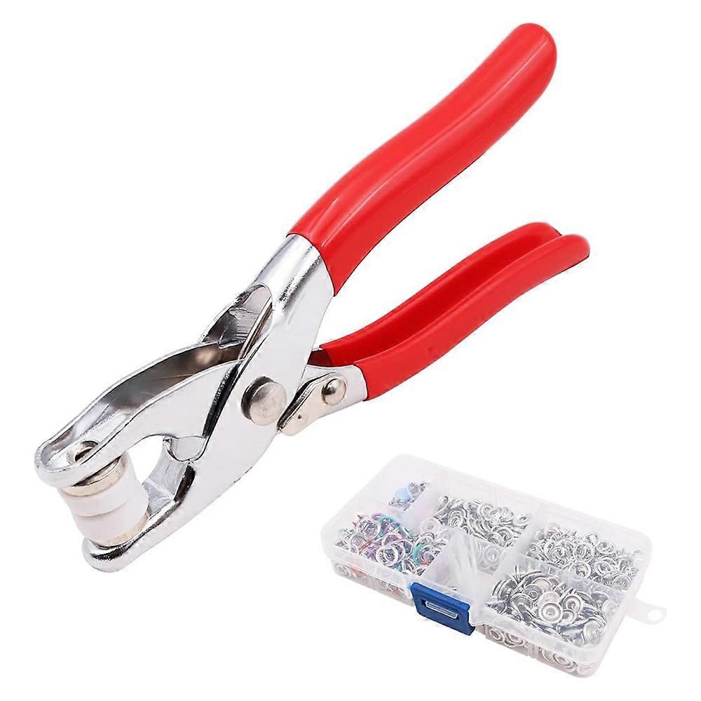 Button Plier Snap Fastener Kit Solid Hollow Metal Snap Fasteners with Press Studs for Clothing Crafts Sewing