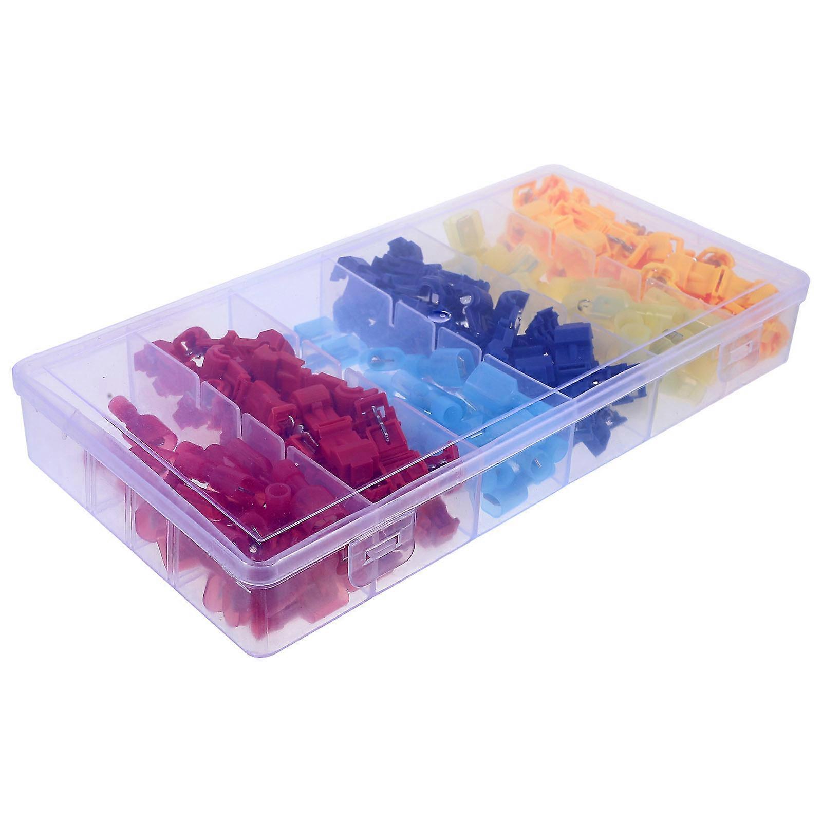 T Connector Electrical Quick Splice Wire Terminals For Automotive Wiring Assorted Color 3.50X2.00X1.00CM Wire Connection 120Pcs