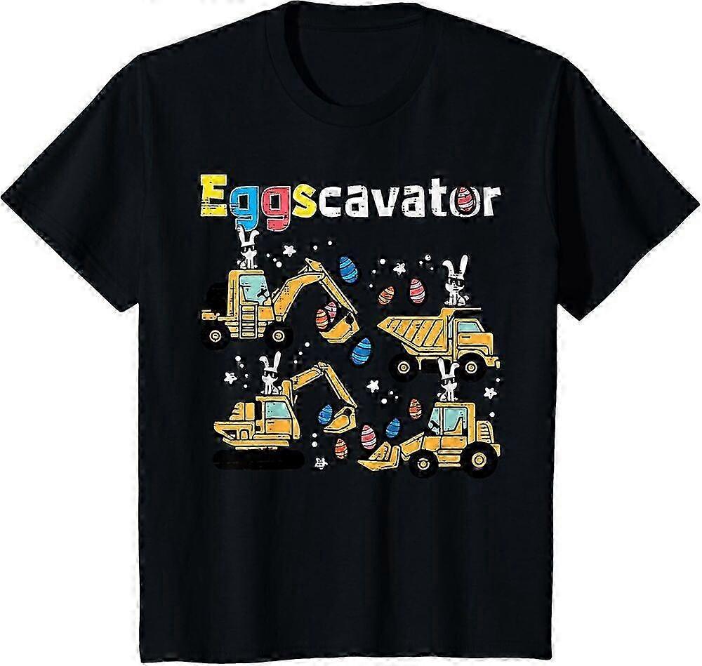 Eggscavator عيد الفصح البيض مطاردة شاحنات البناء طفل صغار الأولاد هدية للجنسين تصميم تي شيرت 0632