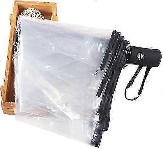 Auto Open Close Transparent Folding Umbrella Lightweight Portable Travel Umbrella with 8 Ribs