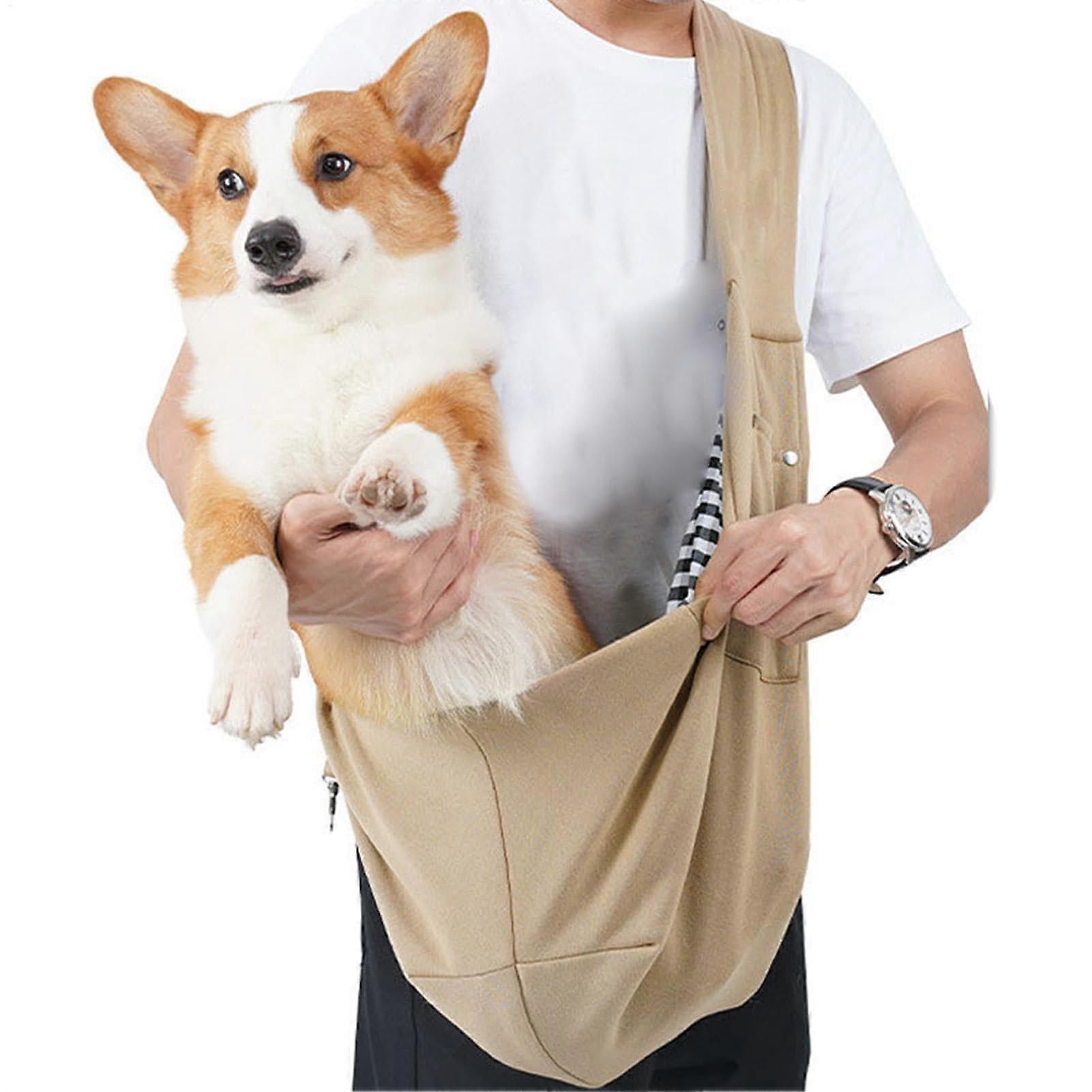 Small Dog Carrier with Adjustable Straps, Lightweight Cat Carrier Bag for Small Pets, Puppy Chest Pack in Black
